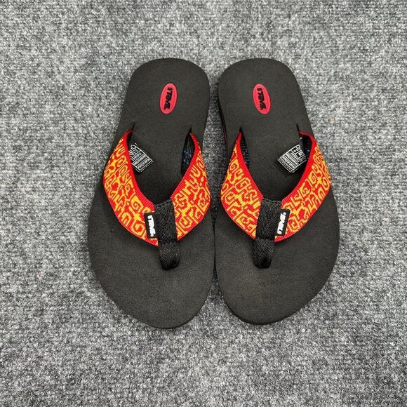 Teva Sandals Women's 6 Red Vintage Toe Post Platform Beach Athletic Flip Flops - Picture 3 of 13